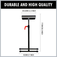 Foldable Roller Support Stand Adjustable Bench Holder 67-110cm Heavy Duty Steel Kings Warehouse 