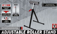 Foldable Roller Support Stand Adjustable Bench Holder 67-110cm Heavy Duty Steel Kings Warehouse 