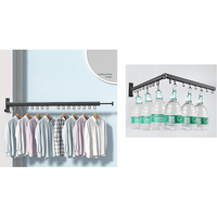 Foldable Wall Hanging Clothes Drying Rack Clothes Balcony Retractable Hanger Kings Warehouse 