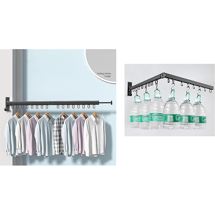 Foldable Wall Hanging Clothes Drying Rack Clothes Balcony Retractable Hanger Kings Warehouse 