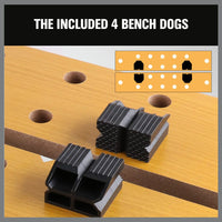 Foldable Work Bench Mobile Sawhorse Garage Trestle Wood Cutting Anti-slip Table Kings Warehouse 