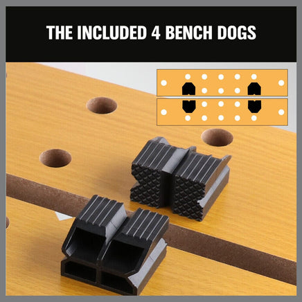 Foldable Work Bench Mobile Sawhorse Garage Trestle Wood Cutting Anti-slip Table Kings Warehouse 