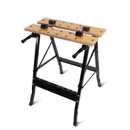 Foldable Work Bench Mobile Sawhorse Garage Trestle Wood Cutting Anti-slip Table Kings Warehouse 
