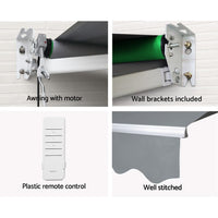 Folding Arm Awning Motorised Outdoor Pearl Retractable 4X2.5M Afterpay Day Sale Kings Warehouse 