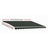 Folding Arm Awning Motorised Retractable Outdoor Sunshade 5X3M Kings Warehouse 