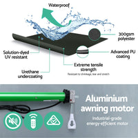 Folding Arm Awning Motorised Retractable Outdoor Sunshade3X2.5M Kings Warehouse 