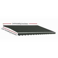 Folding Arm Awning Motorised Retractable Outdoor Sunshade3X2.5M Kings Warehouse 