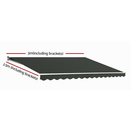 Folding Arm Awning Motorised Retractable Outdoor Sunshade3X2.5M Kings Warehouse 