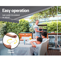 Folding Arm Awning Outdoor Awning Patio Retractable 4Mx2.5M PearlGrey KingsWarehouse 