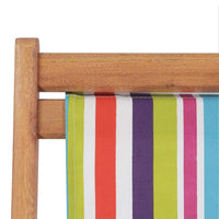 Folding Beach Chair Fabric and Wooden Frame Multicolour Kings Warehouse 