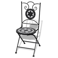 Folding Bistro Chairs 2 pcs Ceramic Black and White Kings Warehouse 