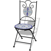 Folding Bistro Chairs 2 pcs Ceramic Blue and White Kings Warehouse 