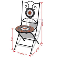 Folding Bistro Chairs 2 pcs Ceramic Terracotta and White Kings Warehouse 