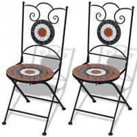 Folding Bistro Chairs 2 pcs Ceramic Terracotta and White Kings Warehouse 