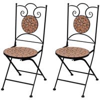 Folding Bistro Chairs 2 pcs Ceramic Terracotta Kings Warehouse 
