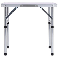 Folding Camping Table White Aluminium 60x45 cm Kings Warehouse 