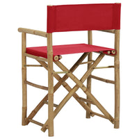 Folding Director's Chairs 2 pcs Red Bamboo and Fabric Kings Warehouse 