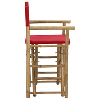 Folding Director's Chairs 2 pcs Red Bamboo and Fabric Kings Warehouse 