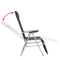 Folding Garden Chairs 2 pcs Aluminium and Textilene Grey Kings Warehouse 