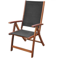 Folding Garden Chairs 2 pcs Solid Acacia Wood and Textilene Kings Warehouse 