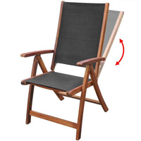 Folding Garden Chairs 2 pcs Solid Acacia Wood and Textilene Kings Warehouse 