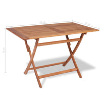 Folding Garden Table 120x70x75 cm Solid Teak Wood Kings Warehouse 