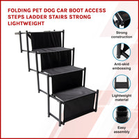 Folding Pet Dog Car Boot Access Steps Ladder Stairs Strong Lightweight KingsWarehouse 