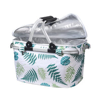 Folding Picnic Bag Basket Hamper Camping Hiking Insulated Lunch Cooler Kings Warehouse 