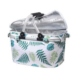 Folding Picnic Bag Basket Hamper Camping Hiking Insulated Lunch Cooler Kings Warehouse 