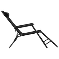 Folding Sun Loungers 2 pcs with Footrests Steel Black Kings Warehouse 