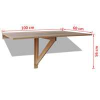 Folding Wall Table Oak 100x60 cm Kings Warehouse 