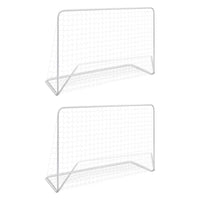 Football Goals 2 pcs with Nets 182x61x122 cm Steel White Kings Warehouse 