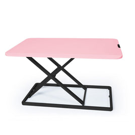 Fortia Desk Riser 74cm Wide Adjustable Sit to Stand for Dual Monitor, Keyboard, Laptop, Pink Kings Warehouse 
