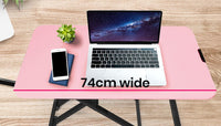Fortia Desk Riser 74cm Wide Adjustable Sit to Stand for Dual Monitor, Keyboard, Laptop, Pink Kings Warehouse 