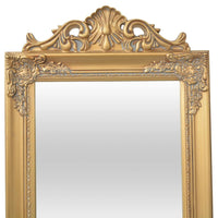 Free-Standing Mirror Baroque Style 160x40 cm Gold Kings Warehouse 