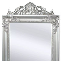 Free-Standing Mirror Baroque Style 160x40 cm Silver Kings Warehouse 