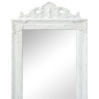 Free-Standing Mirror Baroque Style 160x40 cm White Kings Warehouse 