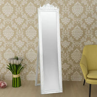 Free-Standing Mirror Baroque Style 160x40 cm White Kings Warehouse 