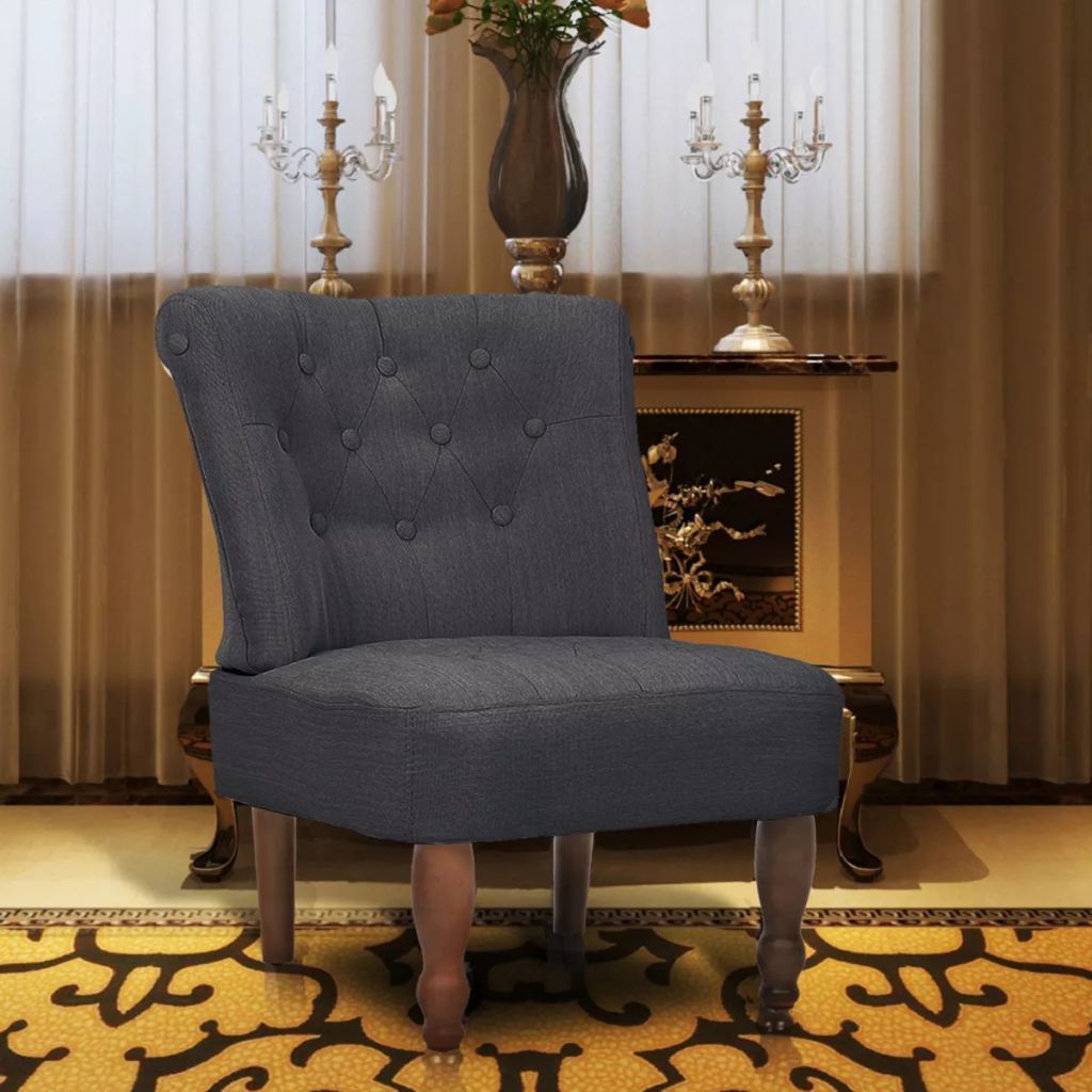 French Chair Grey Fabric Kings Warehouse 