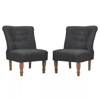 French Chairs 2 pcs Grey Fabric dining Kings Warehouse 
