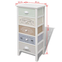 French Storage Cabinet 5 Drawers Wood Kings Warehouse 