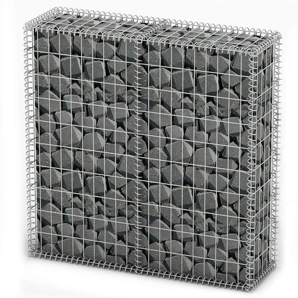 Gabion Basket with Lids Galvanised Wire 100 x 100 x 30 cm Kings Warehouse 