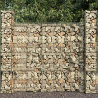 Gabion Baskets 3 pcs Galvanised Steel 25x25x197 cm Garden Supplies Kings Warehouse 