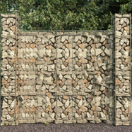 Gabion Baskets 3 pcs Galvanised Steel 25x25x197 cm Garden Supplies Kings Warehouse 
