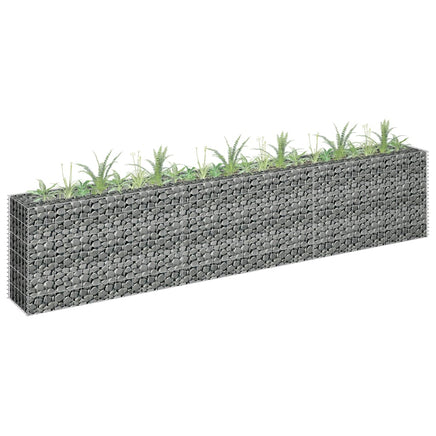 Gabion Raised Bed Galvanised Steel 270x30x60 cm Garden Supplies Kings Warehouse 
