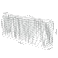 Gabion Raised Bed Galvanised Steel 270x50x100 cm Kings Warehouse 
