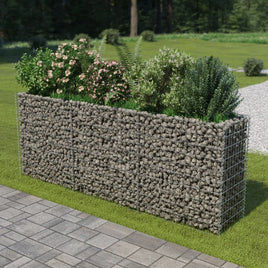 Gabion Raised Bed Galvanised Steel 270x50x100 cm Kings Warehouse