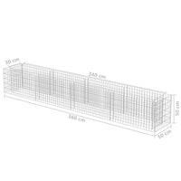 Gabion Raised Bed Galvanised Steel 360x50x50 cm Kings Warehouse 