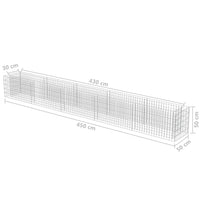 Gabion Raised Bed Galvanised Steel 450x50x50 cm Kings Warehouse 