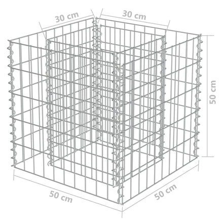 Gabion Raised Bed Galvanised Steel 50x50x50 cm Kings Warehouse 